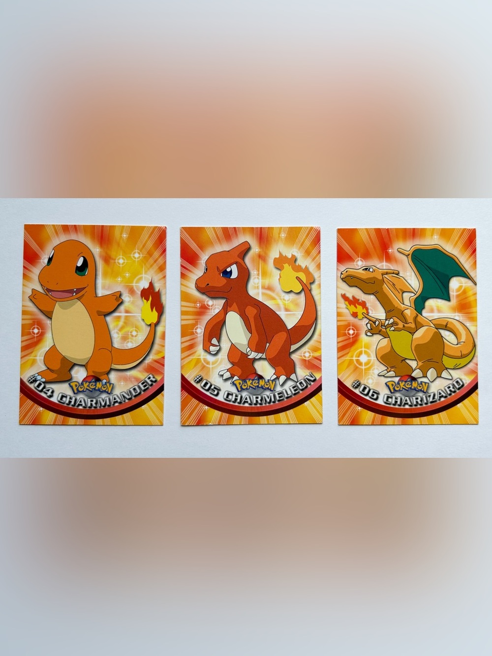 Pokémon Topps Charmander, Charmeleon and Charizard